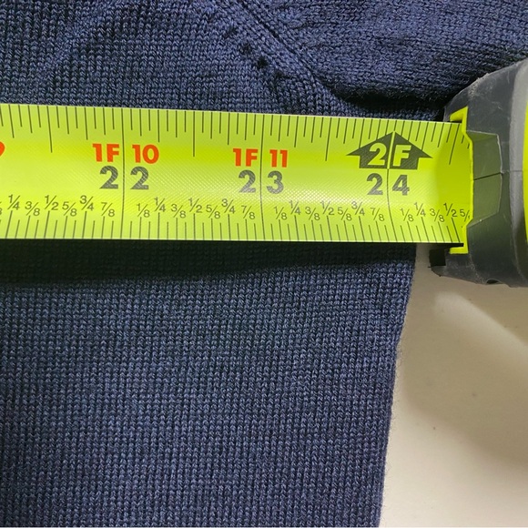 100% Merino Wool V-Neck Men's Navy Sweater Size XXL Byford London Very Good - Picture 5 of 11